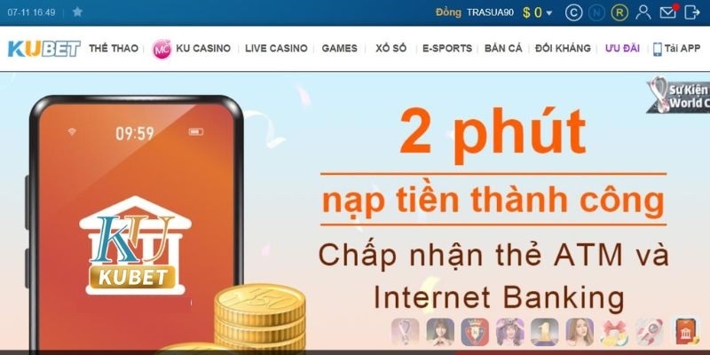 Lưu ý khi nạp tiền Kubet11